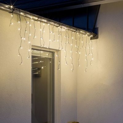 12 meter koppelbare ijspegelverlichting, 70 cm hoog, warm wit, IP44, Basic