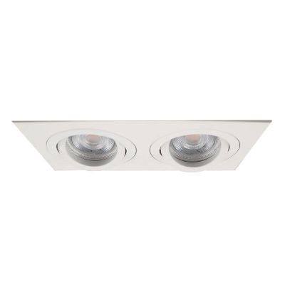 Witte dubbele inbouwspot Heido