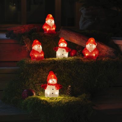 3 LED Kerstmannen en 2 LED sneeuwpoppen, voor binnen en buiten