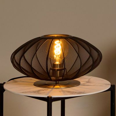 Zwarte tafellamp modern, Corina, met schakelaar