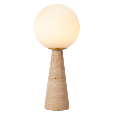 Taupe tafellamp modern, Evin, met schakelaar