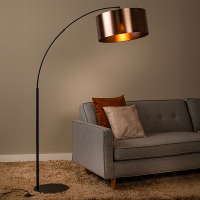Roestkleurige booglamp modern, Rankos, met schakelaar