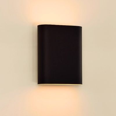 Zwarte up down wandlamp modern, Ovalis