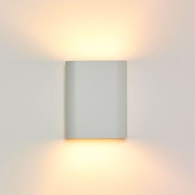 Witte up down wandlamp modern, Ovalis