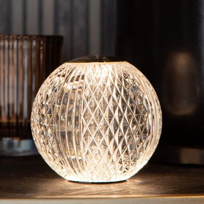 Transparante tafellamp modern, Cintra, 2W, 3000K LED, 3-staps dimbaar