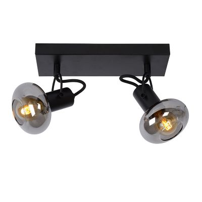 Zwarte moderne plafondspot, Madee, glas