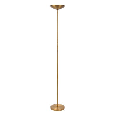Messing staande leeslamp modern, Zenith, 20W, 3000K LED, met touchdimmer