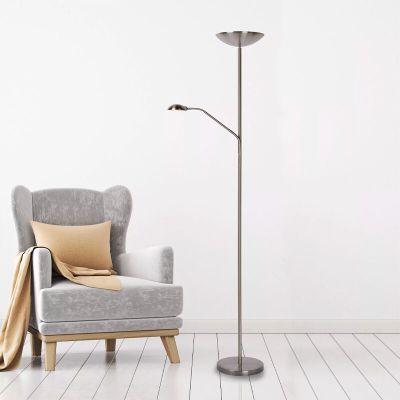 Chromen staande leeslamp modern, Zenith, 20W, 3000K LED