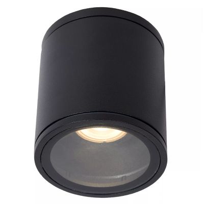 Zwarte plafondspot Aven, aluminium, IP65