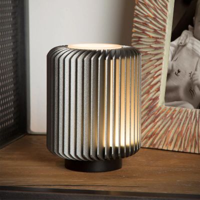 Grijze tafellamp modern, Turbin, 5W, 3000K LED, met schakelaar