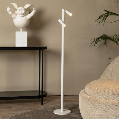 Witte oplaadbare vloerlamp modern, Antrim, 2,2W, 2700K LED, IP54, met touchdimmer