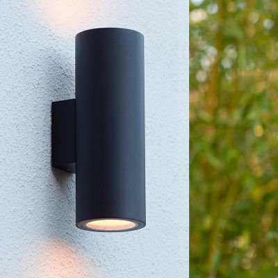 Zwarte up down wandlamp modern, Volantis, IP54