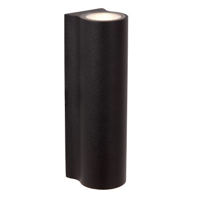 Zwarte up down wandlamp modern, Akra, 6W, 3000K LED, IP54