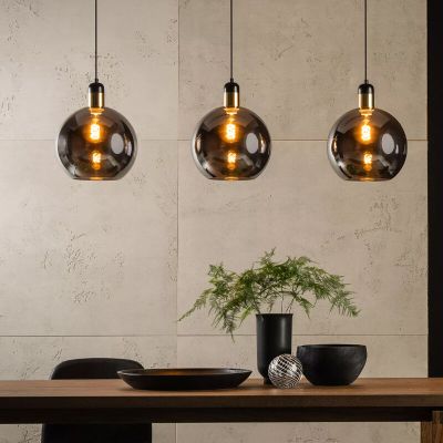Grijze hanglamp Julius, glas