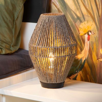 Grijze tafellamp landelijk, Cordulle, met schakelaar