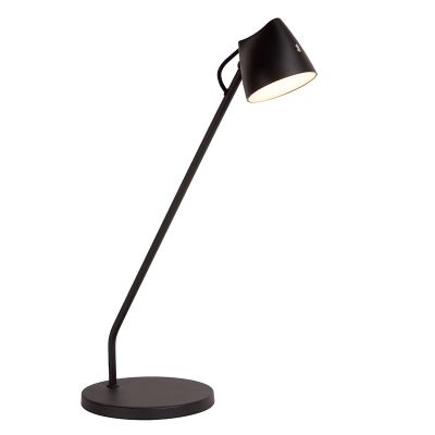 Zwarte tafellamp landelijk, Milne, 6W, 2700K LED, met touchdimmer