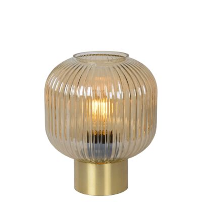 Amberkleurige tafellamp retro, Maloto, met schakelaar