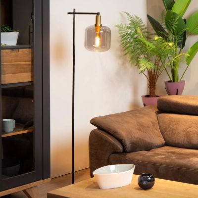 Grijze moderne vloerlamp, Joanet, glas