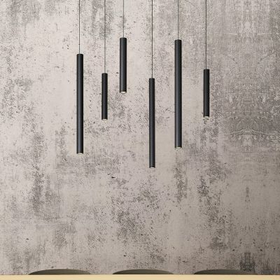 Zwarte moderne hanglamp, Lorenz, aluminium
