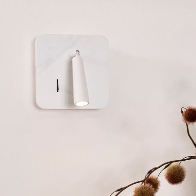 Witte wandlamp Oregon, hout