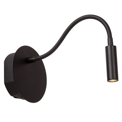 Zwarte bedlamp modern, Jolijn, 2W, 3000K LED, met schakelaar