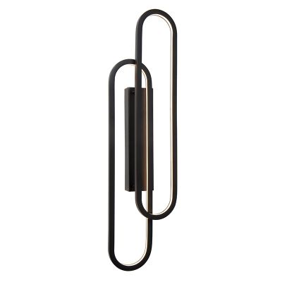 Zwarte wandlamp modern, Thelma, 33W, dim to warm LED