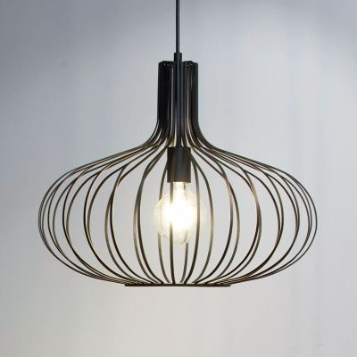 Retro hanglamp Manuela, Zwart