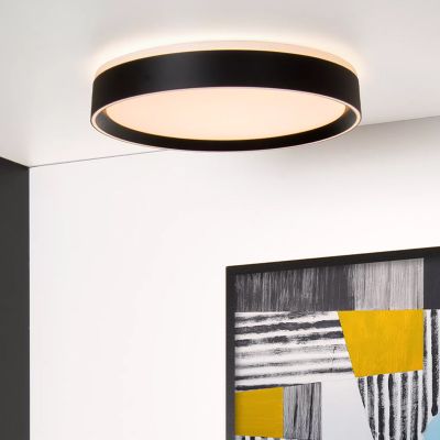 Zwarte plafonniere Nuria, acryl, 24w warm wit licht