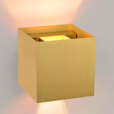 Gouden wandlamp Xio, aluminium