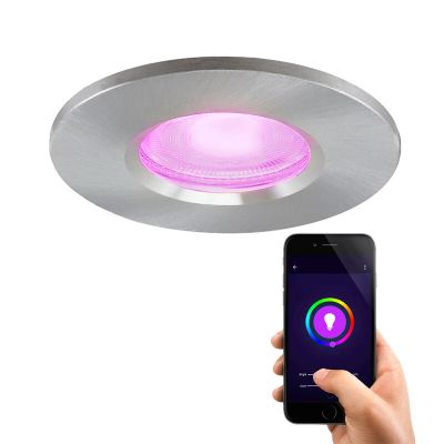 Moderne smart inbouwspot chroom, Jule, IP65, 4,5W, RGBW