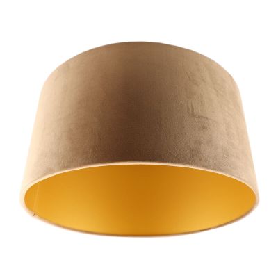 Taupe en gouden velours lampenkap Melanie, 50 cm