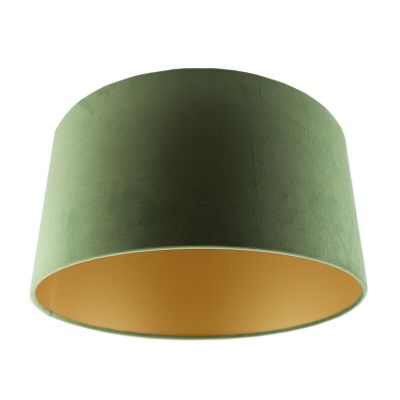 Olijfgroene en gouden velours lampenkap Melanie, 50 cm