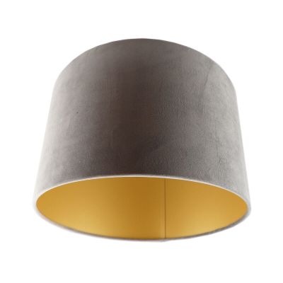 Grijs/gouden velours lampenkap Madelyn, 30 cm