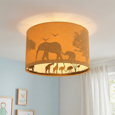 Oranje dieren kinderkamer plafondlamp Safari, Binnenzijde doorschijnend