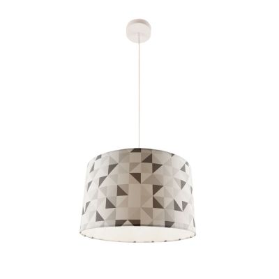 Ruitjesmotief hanglamp grijs, tienerkamer