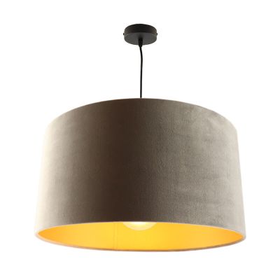 Hanglamp Urvin, grijs met goud velours, 50 cm