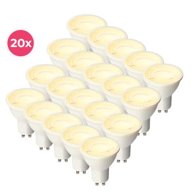 20-pack Dimbare witte GU10 LED lamp Antonie, 5w, warm wit