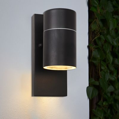 Zwarte buitenlamp, schemersensor Pedro, roestvrij staal (rvs)