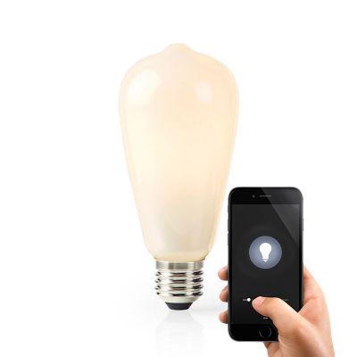 E27 Edison witte slimme LED lamp, ST64, 5W, 2700K warm wit
