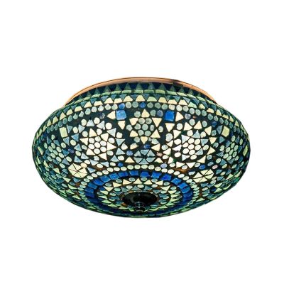 Blauwe oosterse plafonnière mozaïek, Mimoun