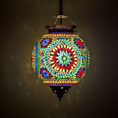 Veelkleurige oosterse hanglamp mozaïek, Aziza
