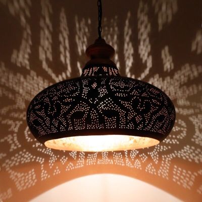 Zwarte oosterse hanglamp filigrain, Zina