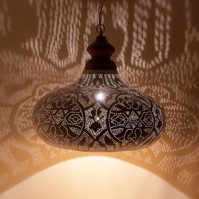 Witte oosterse hanglamp filigrain, Zina