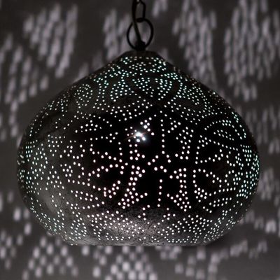 Zilveren oosterse hanglamp metaal, Noah