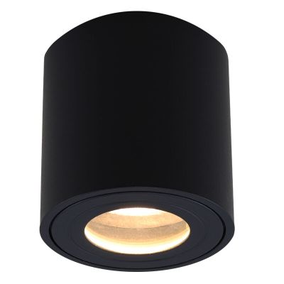 IP44 waterdichte opbouwspot Alion, zwart, rond