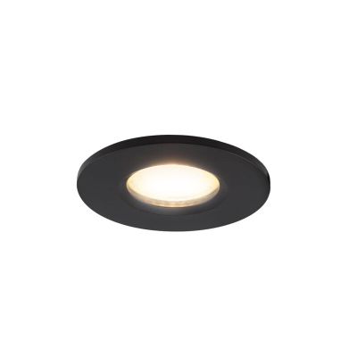 Zwarte mini inbouwspot aluminium, Philomena, 1,5W, 3000K LED, IP44