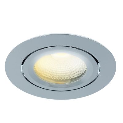 Chromen inbouwspot aluminium, Wimke, 5W, dim to warm LED, IP44
