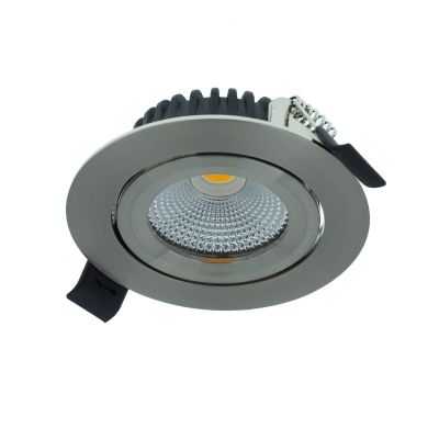 Zilveren downlight aluminium, Wimke, 5W, 2700K LED, IP44