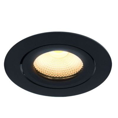 Zwarte inbouwspot aluminium, Wimke, 5W, 3000K LED, IP44