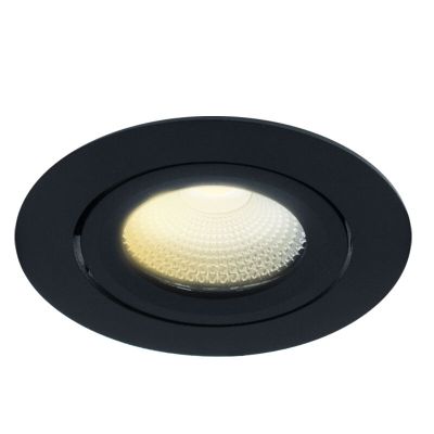 Zwarte inbouwspot aluminium, Wimke, 5W, dim to warm LED, IP44